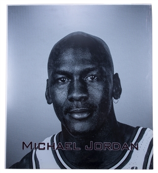 Michael Jordan 25x28 Enshrinement Portrait Formerly Displayed In Naismith Basketball Hall of Fame (Naismith HOF LOA)- Includes Optional Presentation Lightbox